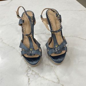 Colin Stuart blue leather sandals size 7.5